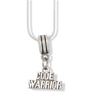 Code Warrior Programming Coding Charm Snake Chain Necklace